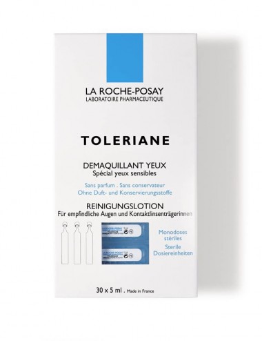 La Roche Posay Toleriane Ultra Démaquillant visage et yeux peaux ultra-sensibles à allergiques Monodoses stériles 30 x 5ml
