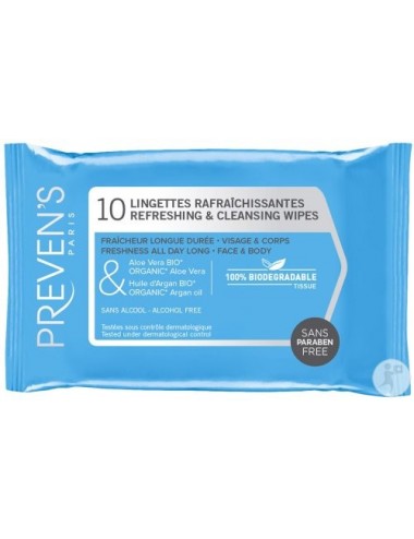 Preven's Lingette Rafraichissante Pocket 10 lingettes