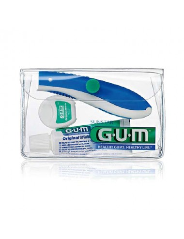 Gum Travel Kit Voyage (brosse à dents + fil et dentifrice Original White)