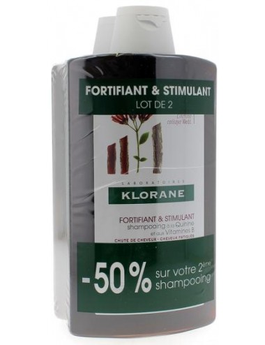 Klorane Shampoing à la Quinine 400ml - Lot de 2