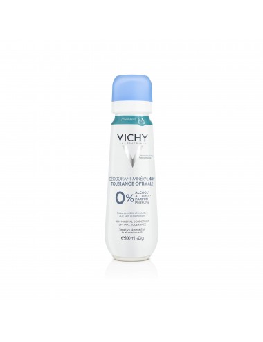 Vichy Déodorant Minéral Tolérance Optimale 48h peau sensible et réactive aux sels d'aluminium Aérosol compressé 100ml