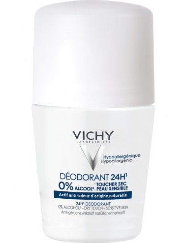 Vichy Déodorant 24H actif anti-odeur d'origine naturelle toucher sec - Roll-on