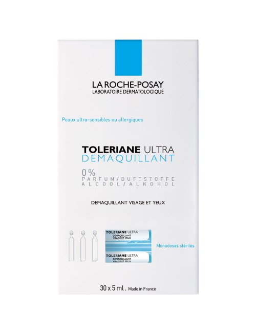 La Roche Posay Toleriane Ultra Démaquillant visage et yeux peaux ultra-sensibles à allergiques Monodoses stériles 30 x 5ml