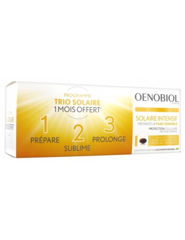Oenobiol Solaire Intensif Préparateur Peau Sensible Lot de 3 boîtes