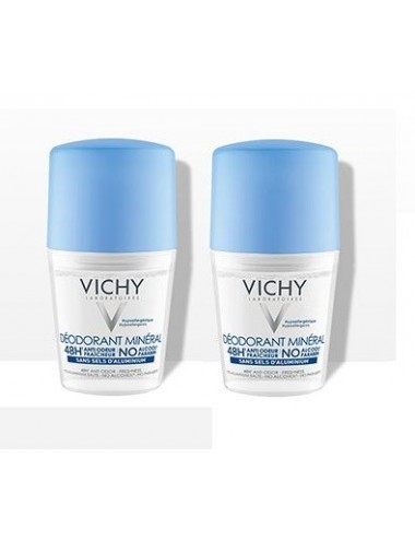 Vichy LOT*2 Déodorant bille minéral 48H actif anti-odeur d'origine naturelle 2 x 50 ml