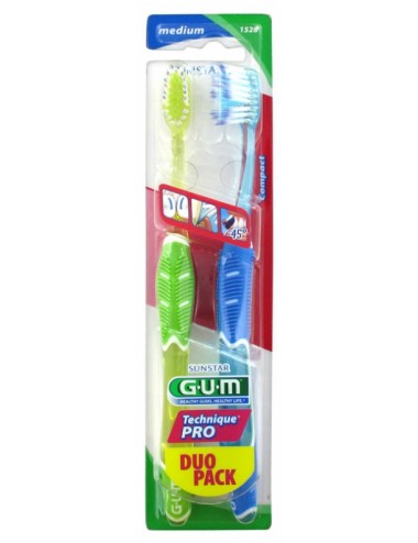 Gum Brosse à dents Technique Pro Medium Compacte - Lot de 2