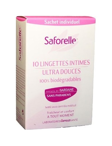 Saforelle lingettes intimes ultra douces x10
