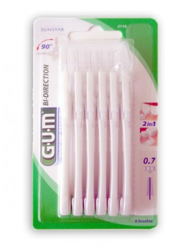 Gum Brossette interdentaire Bi-Direction 0,7 mm - Nouvelle Génération