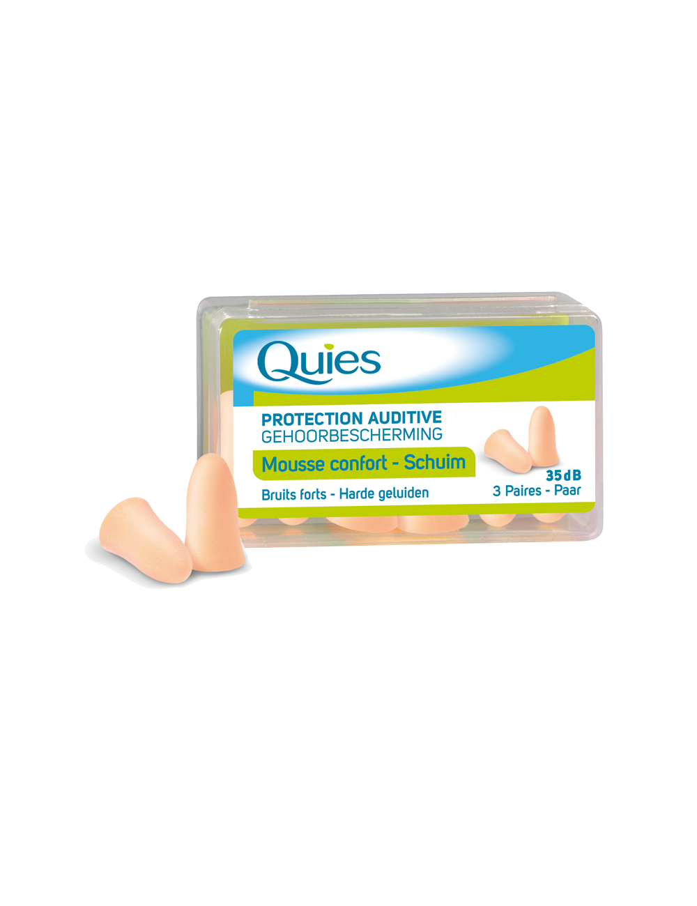 QUIES PROTECTION AUDITIVE SILICONE ADULTE B3 PAIRES