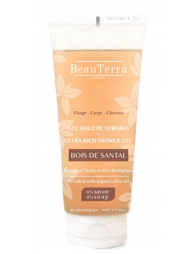 BeauTerra Gel Douche Surgras Bois de Santal 200 ml