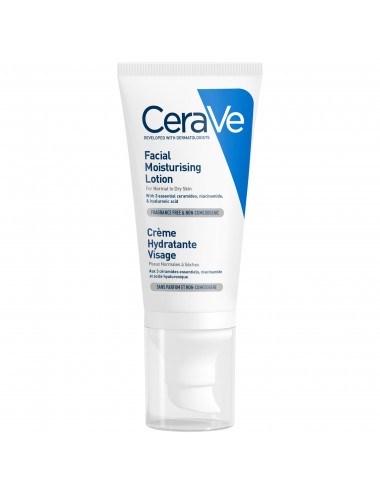 CeraVe Crème Hydratante Visage 52 ml + Lait Hydratant 20 ml offert pour les peaux normales à sèches