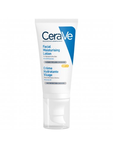 CeraVe Crème Hydratante Visage SPF 25 52 ml pour les peaux normales à sèches