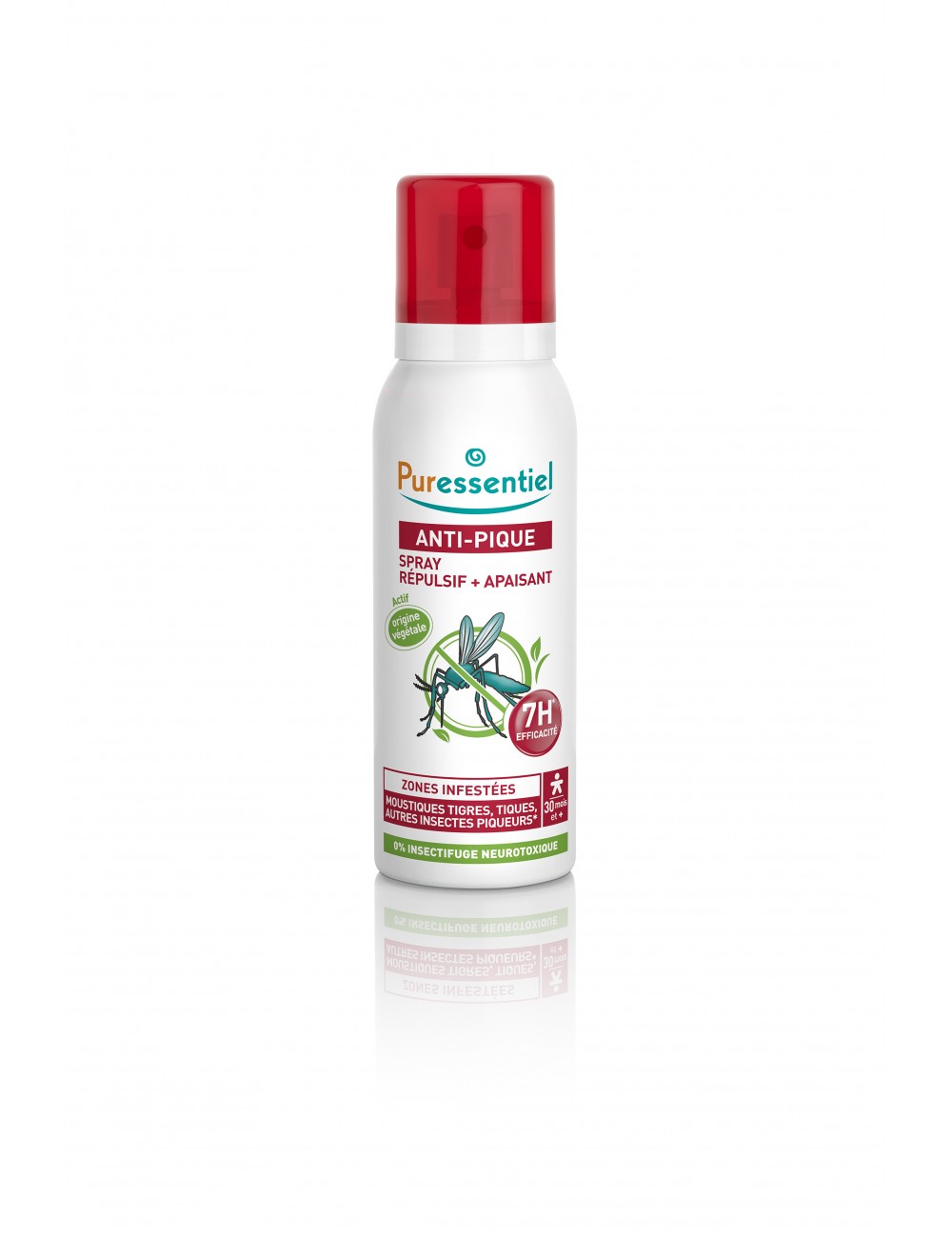 Spray anti moustique Double action : répulsif et apaisant. Efficace jusqu'à  7H*