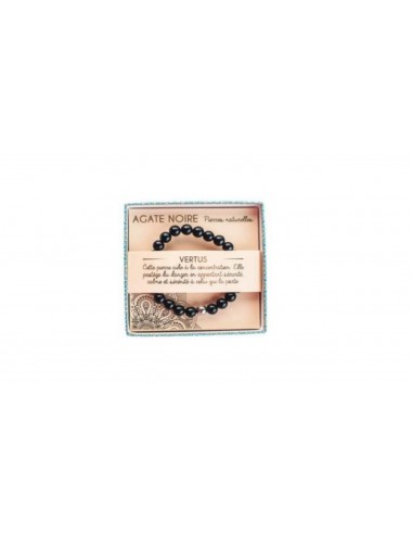 Bracelet Agate Noire 8mm