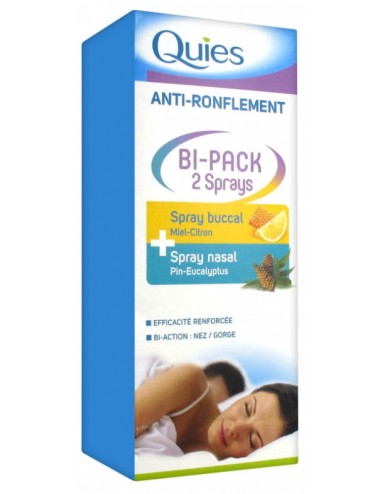 Quies Bi-Pack Spray buccal + Spray Nasal anti ronflement