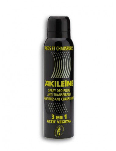 Akileïne Noir Spray Déo Pieds 3en1 150ml