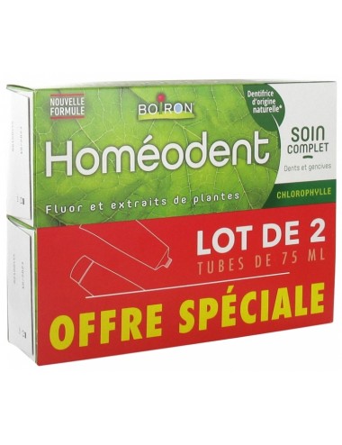 Boiron Homéodent Soin Complet Chlorophylle Dentifrice 75ml  - Lot de 2