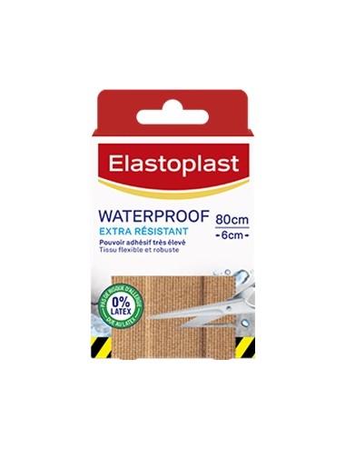 Elastoplast Pansements Waterproof Extra Résistants - 8 Bandes à découper 10 x 6cm 