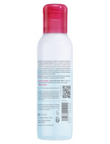Bioderma Créaline H2O Yeux Biphase Micellaire Démaquillant waterproof 125ml