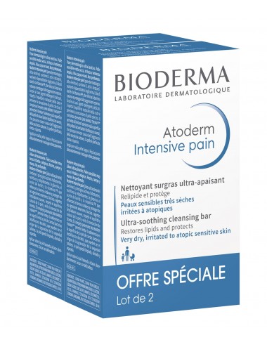 Bioderma Atoderm Intensive Pain lavant surgras Corps et Visage peaux sensibles 2x 150g