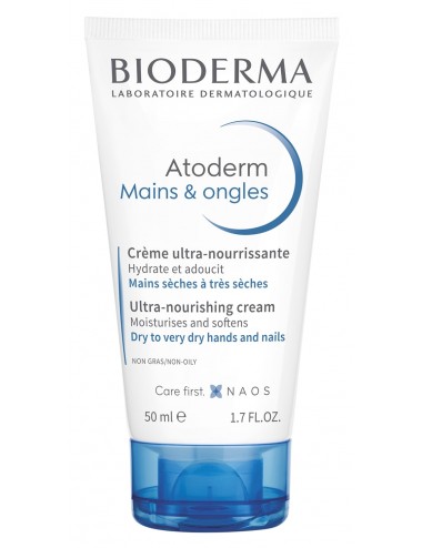 Bioderma Atoderm Crème mains & ongles Hydratante pour mains sèches abîmées 3x50ml