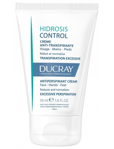 Ducray Hidrosis Control Crème Anti-Transpirante Mains, Pieds et Visage 50ml
