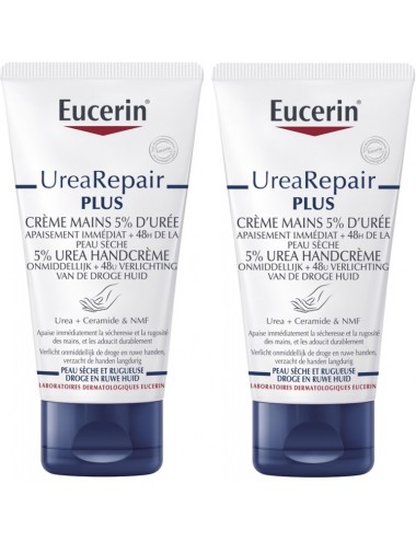Eucerin UreaRepair PLUS Crème Mains 5% d'Urée 2 x 75 ml