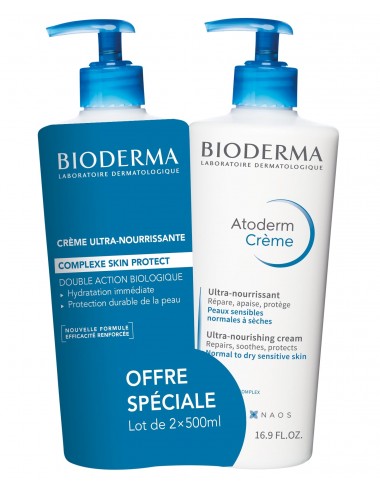 Bioderma Atoderm Crème Nourrissante du Quotidien Visage et Corps 2x500ml