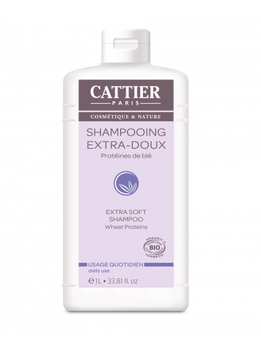 Cattier Shampoing Extra Doux Usage Quotidien 1L