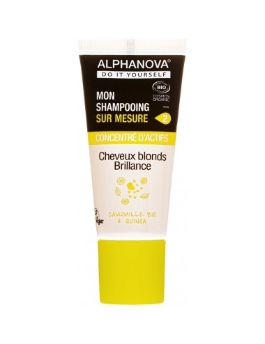 Alphanova DIY Mon Shampoing Sur Mesure Concentré d'Actifs Cheveux Blonds Brillance Bio 20 ml