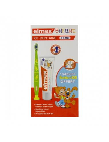 Elmex Kit Dentaire Enfant 3-6ans Sablier Boule&Bil