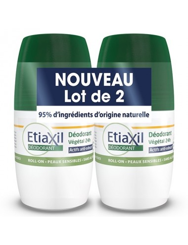 Etiaxil Déodorant Végétal 24h Roll-On Lot de 2 x 50ml
