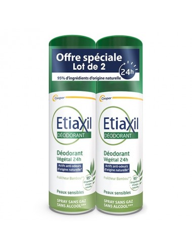 Etiaxil Déodorant Végétal 24h Spray Lot de 2 x 100ml
