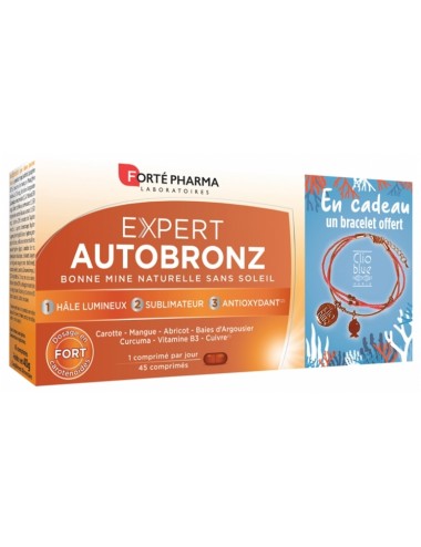 Forté Pharma Expert AutoBronz 45 Comprimés + 1 Bracelet Offert