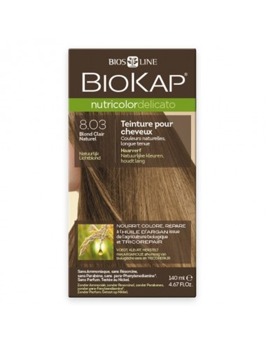 Biokap Nutricolor Delicato Teinture pour Cheveux 8.03 Blond Clair Naturel 140ml