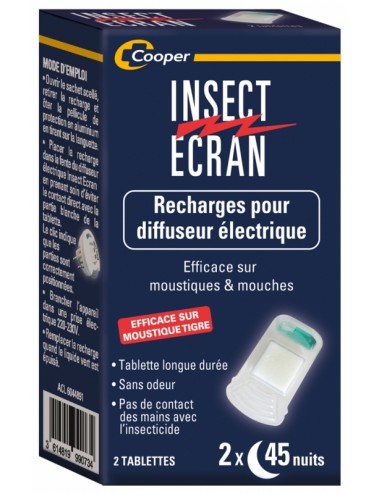 Insect Ecran Anti-Moustiques Recharge pour Diffuseur Electrique 2 unités