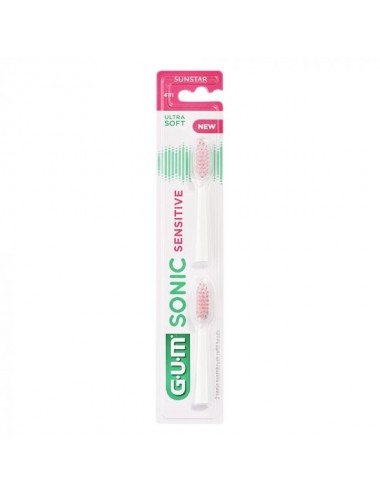 Gum Brosse à Dents Electrique N°4111 Sonic Sensitive Recharge Ultra Soft 2 unités