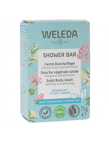 Weleda Shower Bar Douche Végétale Solide Géranium & Litsea Cubeba Bio 75g
