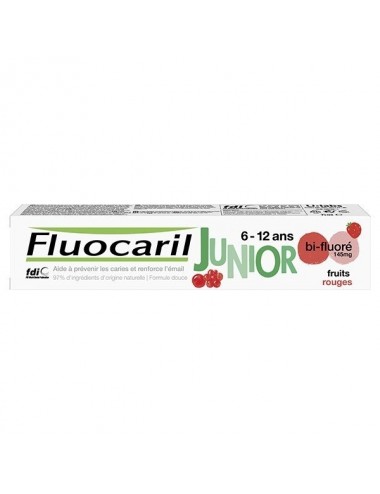 Fluocaril Junior 6-12 ans Dentifrice Gel Fruits Rouges 75ml
