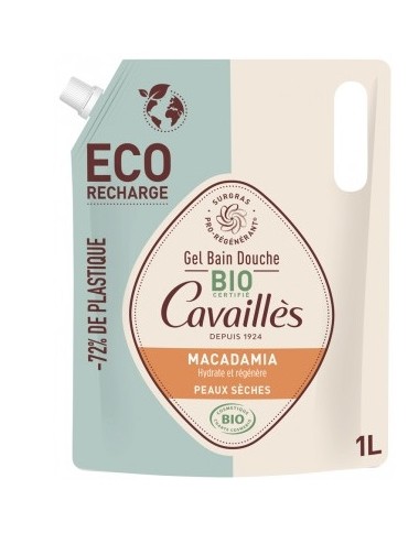 Rogé Cavaillès Eco-Recharge Gel Bain Douche certifié Bio Macadamia 1L