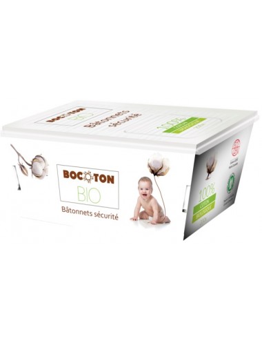 Bocoton Bâtonnets Sécurité Bébé Bio - boîte carton x 60
