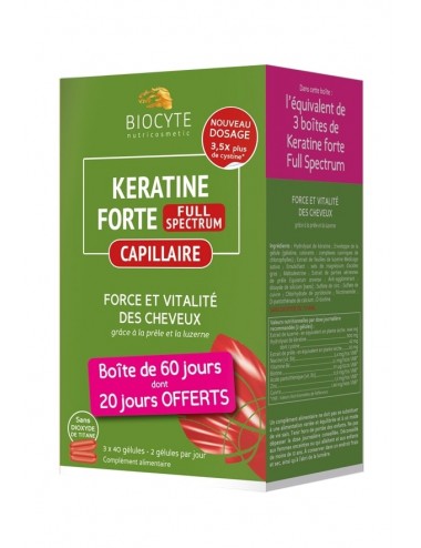 Biocyte Pack Keratine Forte Full Spectrum 120 Gelules