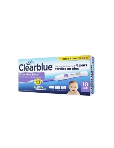 Clearblue Test d'ovulation Digital Avancé Boite de 10 Testes