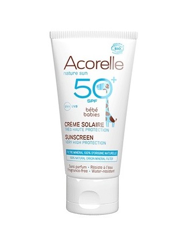Acorelle Crème Solaire Bébé SPF50+ BIO Certifiée 50ml