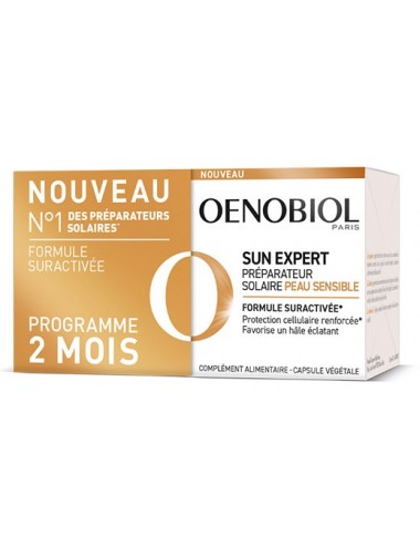 Oenobiol Sun Expert Préparateur Solaire Peau Sensible 30x2 Capsules Végétales