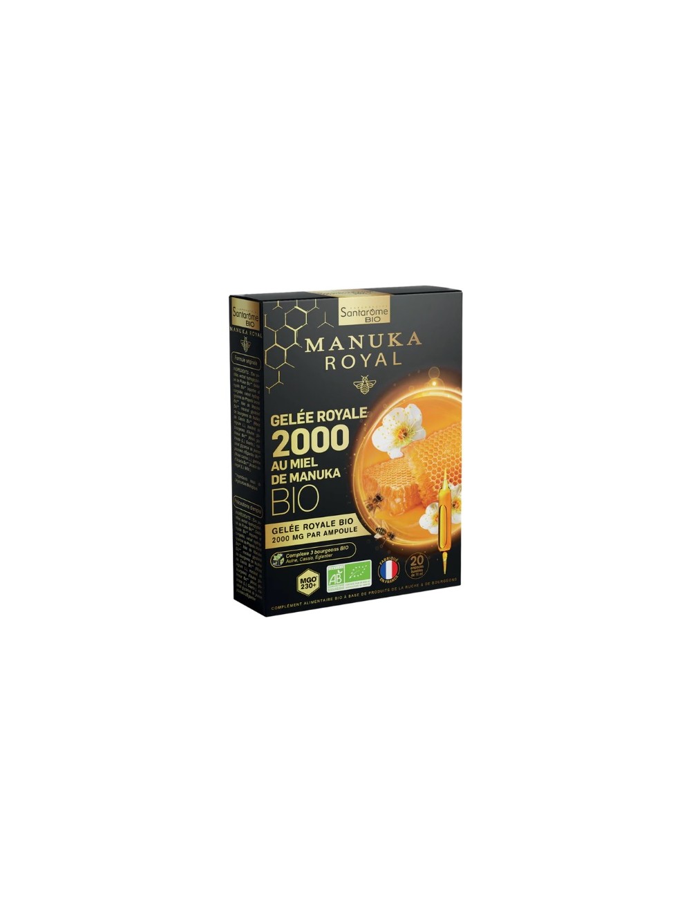 Santarôme Gelée Royale 2000 au Miel de Manuka 20 Ampoules de 10 ml