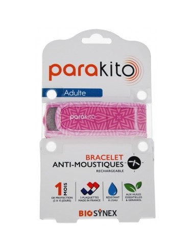 Parakito Bracelet Anti-Moustiques Rechargeable Adulte - Graphic Violet