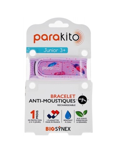 Parakito Bracelet Anti-Moustiques Rechargeable Junior - Plumes
