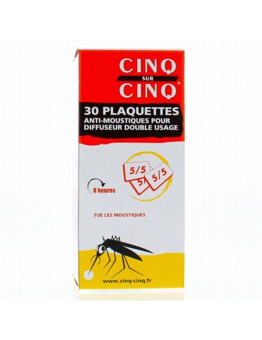 Cinq sur Cinq Plaquettes Anti-moustiques pour diffuseur x30