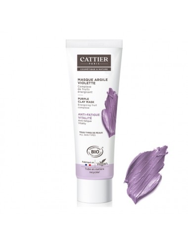 Cattier Masque à l'Argile Violette - Anti-fatigue et Vitalité 100ml